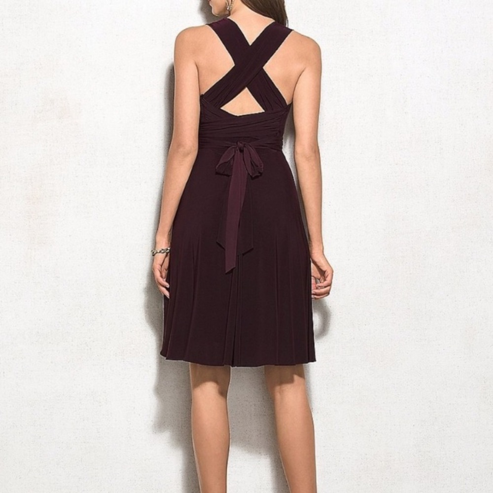 Burgundy Tie Waist/Back Bridesmaid Dress